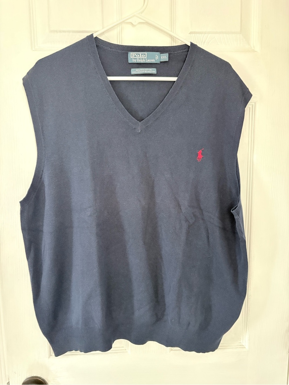 Ralph Lauren Navy V-Neck Cotton Sweater Vest